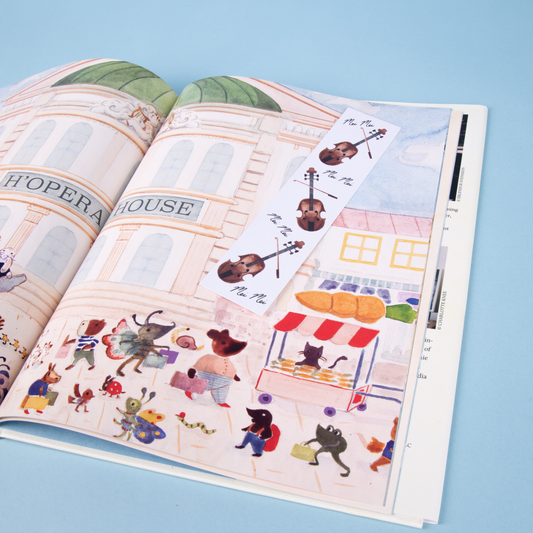Mei Mei The Bunny - Hardcover Book + Violin Bookmark