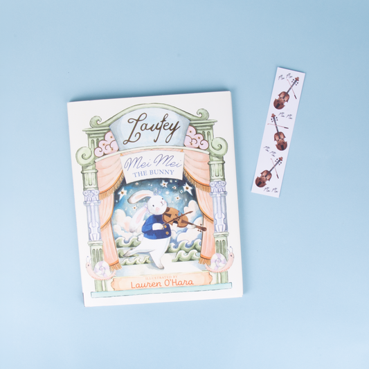 Mei Mei The Bunny - Hardcover Book + Violin Bookmark