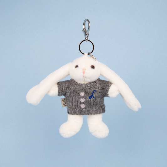 Mei Mei the Bunny Bag Charm - Grey Cardigan